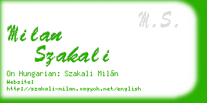 milan szakali business card