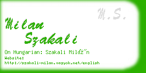 milan szakali business card